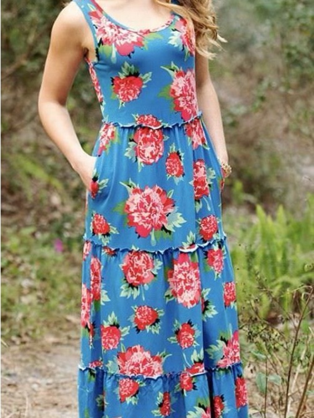 Matilda Jane No End Floral Tiered Maxi Dress with Pockets